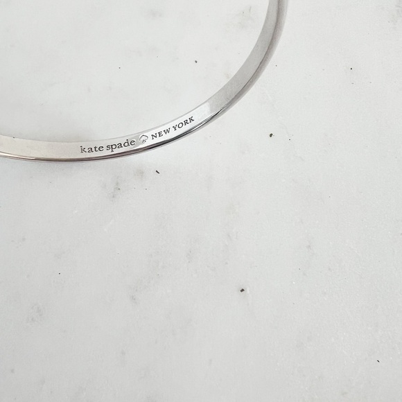 Kate Spade New York Idiom  Kate Spade New York Silver Tone Engraved Bangle Bracelet Minimalist Classic